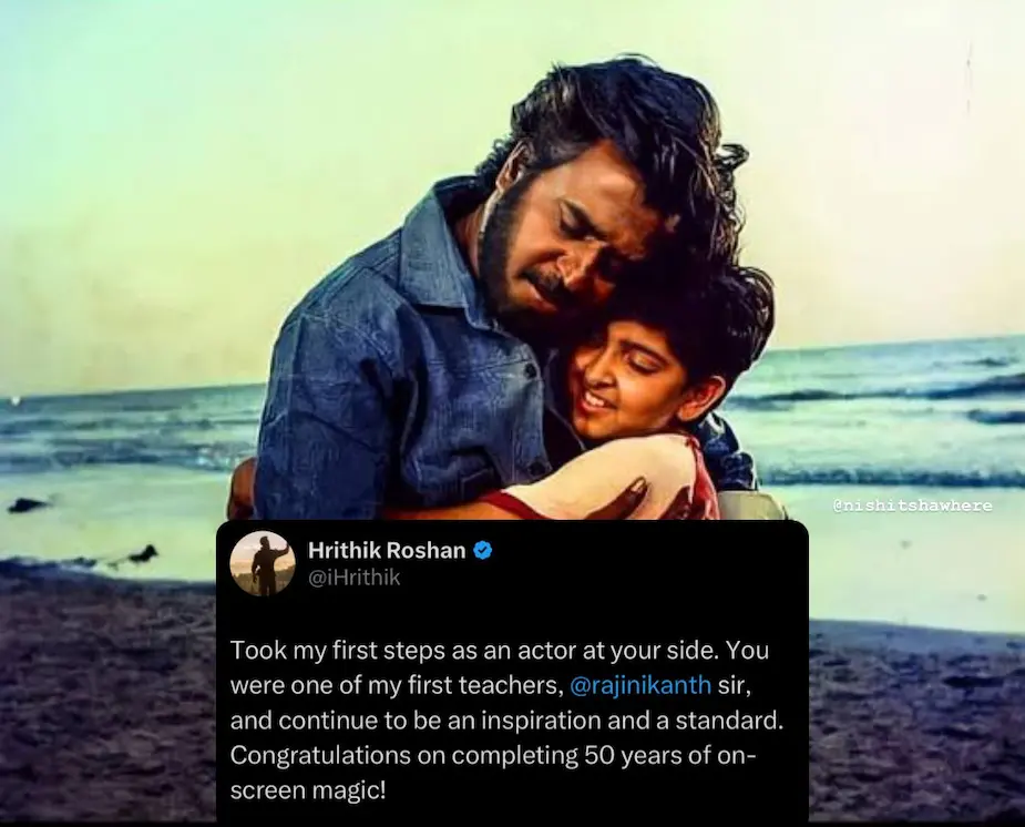 Hrithik Roshan Tribute to Rajinikanth