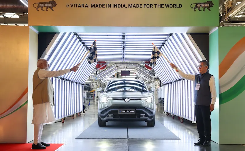Modi Flags Off Suzuki e-Vitara