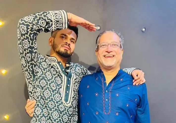 Shreyas Iyer with his father