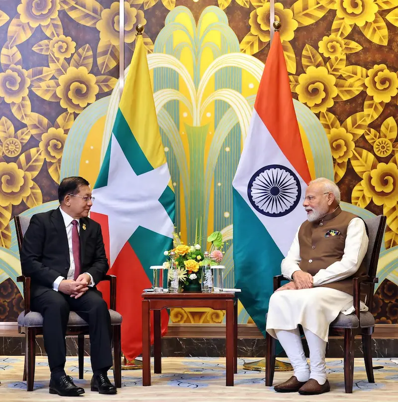 Modi and Myanmar Leader Meet